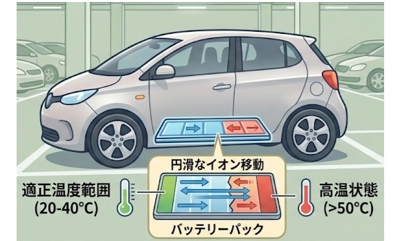 EVバッテリーの温度と寿命の関係