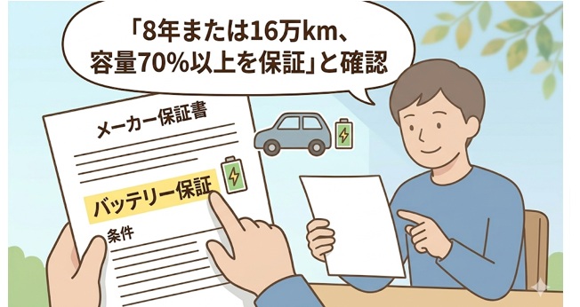 「メーカー保証」の内容を確認