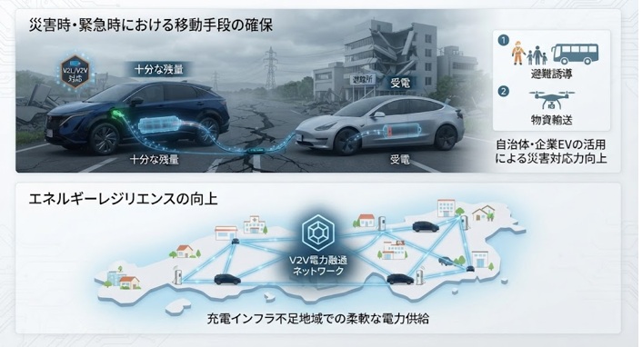 V2V充電の活用シーンと将来性