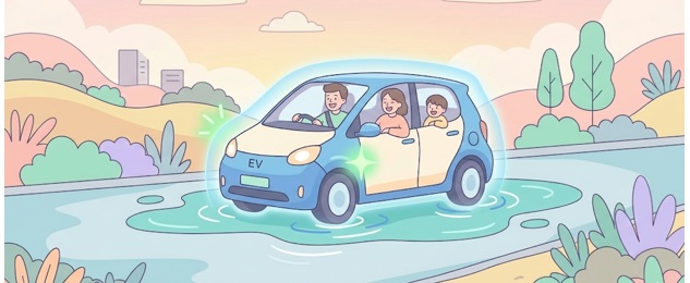 EVは水たまりを走っても感電しない