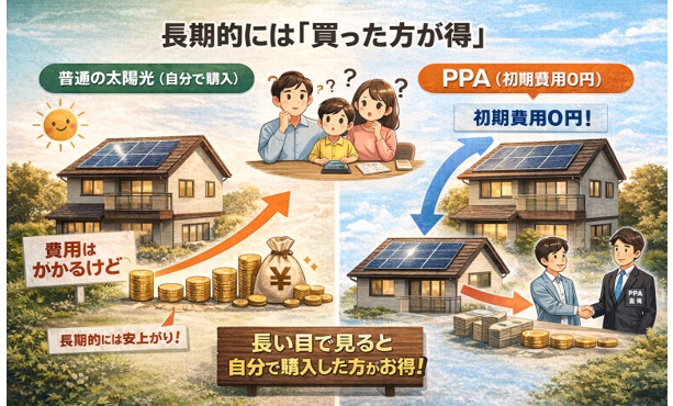 「普通の太陽光」とPPAの比較