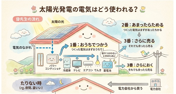 太陽光発電の電気はどこに流れる？自家消費・売電の仕組みを解説