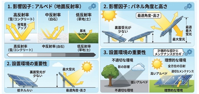 両面発電パネルが最も効果を発揮する設置環境