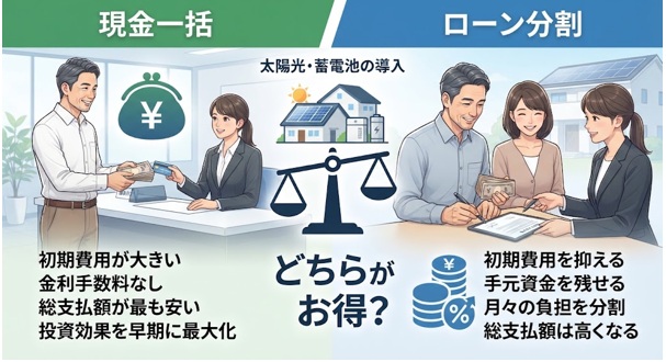 太陽光発電・蓄電池は現金とローンどっちが得?支払い方法を比較