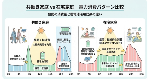 生活パターン別の電気代削減効果
