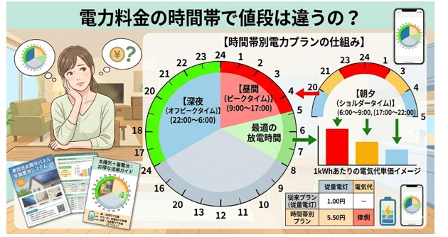 電力料金の時間帯別単価は？