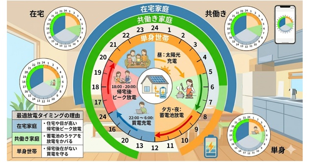 生活パターン別、蓄電池の放電戦略
