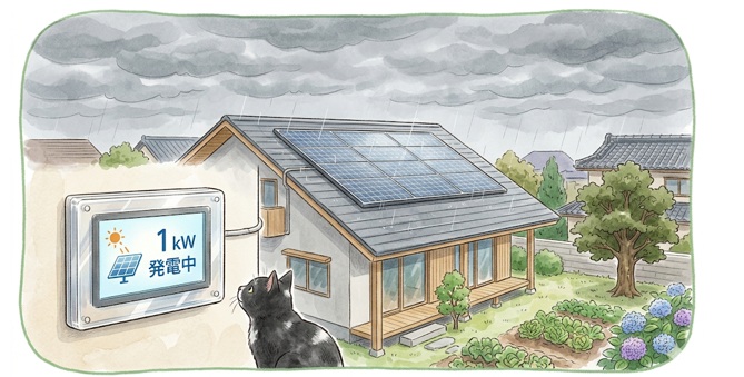 太陽光パネルは曇りの日でも発電する