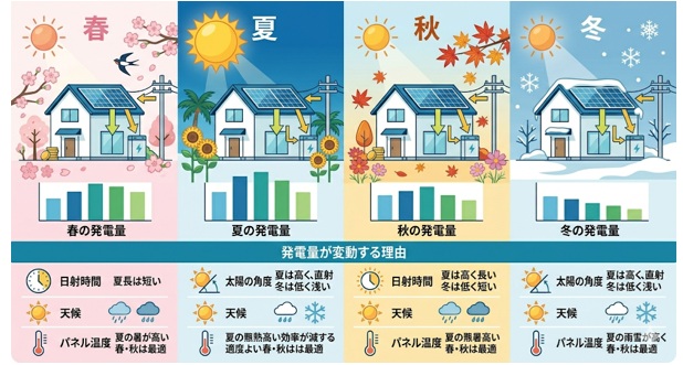 発電量は「春・夏・秋・冬」でどれだけ違う？
