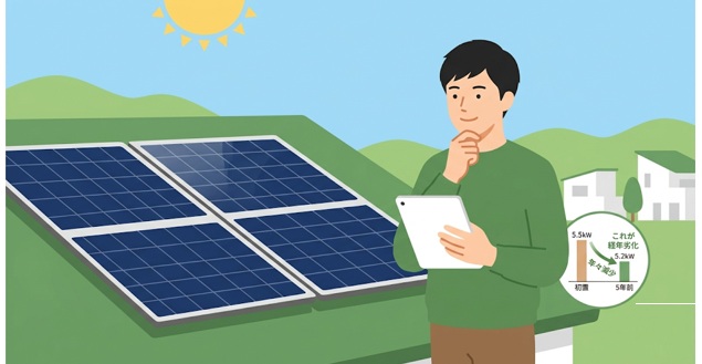 太陽光パネルは設置後に発電量が年々下がる
