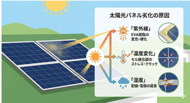 太陽光パネルが劣化する原因