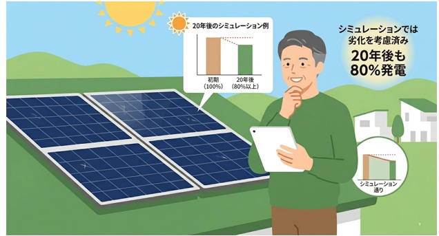 太陽光パネルの劣化と発電量シミュレーションの関係