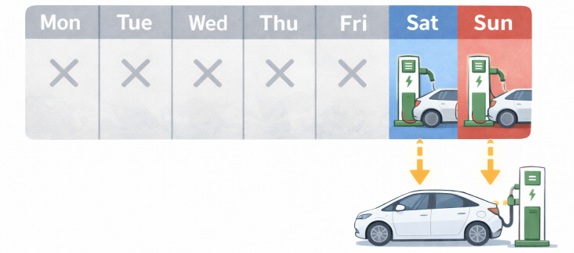 週末しかEVを充電しない