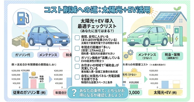 太陽光+EVの組み合わせが特に有利になるケース