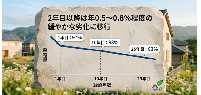 2年目以降は緩やかに劣化