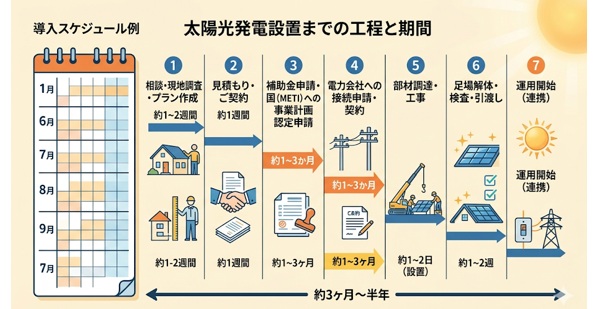 太陽光発電の導入スケジュール完全ガイド｜設置までの流れと注意点