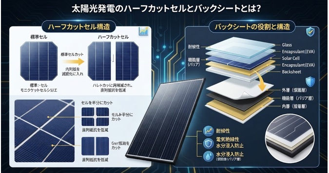太陽光パネルの「ハーフカットセル」「バックシート」とは？の発電性能を支える構造を解説