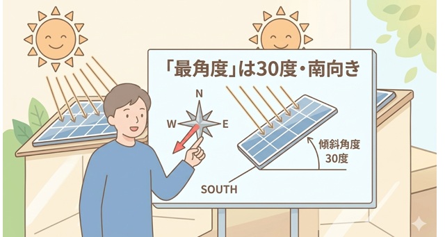 「太陽光パネルの最適角度」は30度・南向き