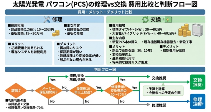 太陽光発電は修理と交換、どちらが得?判断基準を解説