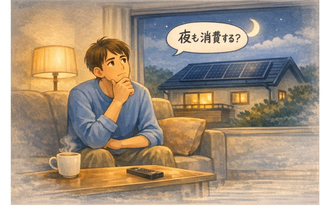 太陽光発電システムが夜間に消費する電力