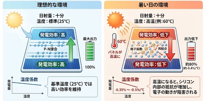 太陽光パネルの「温度係数」とは?発電量との関係をわかりやすく解説