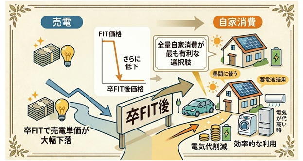 卒FIT後は「全量自家消費」が最も有利な選択肢になりうる