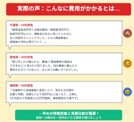 実際の声:「こんなに費用がかかるとは思わなかった」