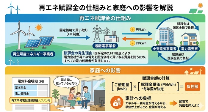 再エネ賦課金とは?仕組み・金額・今後の見通しを解説