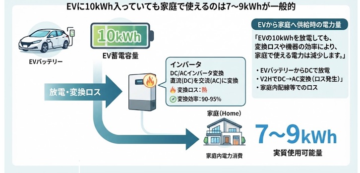V2Hで家庭に使える電力量はどれくらい?