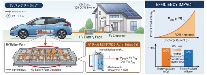 V2Hの電力ロスを左右する要因