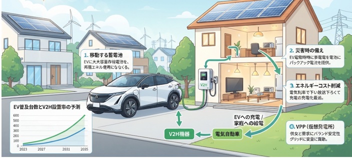 V2H対応EVは今後増える?普及の見通しと日本メーカーと海外メーカーの違い解説