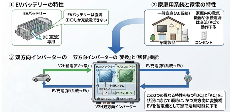 「双方向インバーター」がV2Hを成立させる理由
