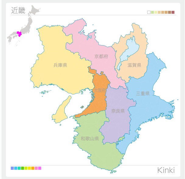 近畿エリアの特徴