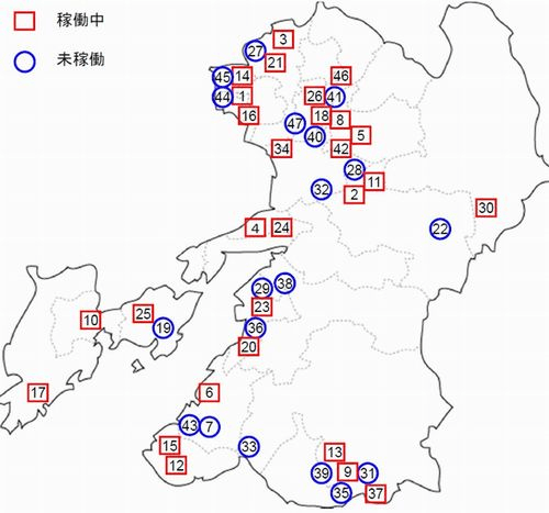熊本県のメガソーラーマップ