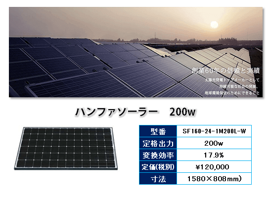 ハンファソーラーの商品内容