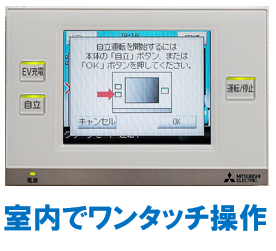 三菱SMART V2H(EV用パワーコンディショナ)のタッチパネル