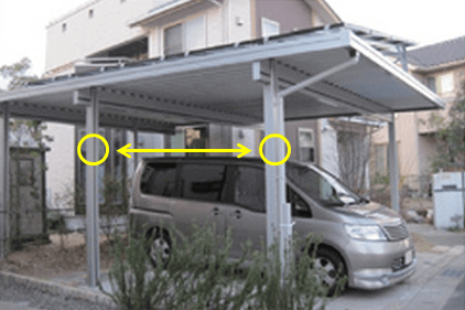 太陽光発電システムのカーポートの寸法